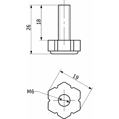 Регулятор уровня М6 черный (1 упак. = 250 шт.) AKS - фото 2