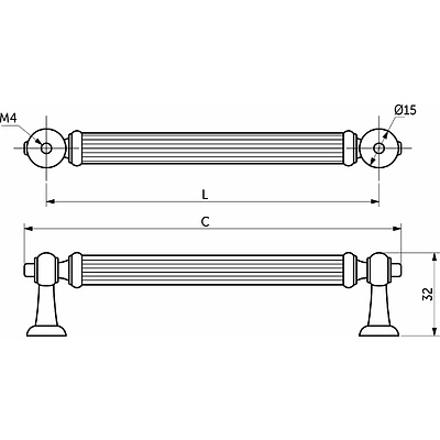 Ручка меб. скоба мет. ADAM 128 античная латунь, AKS - фото 5