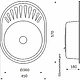 Мойка н/сталь, овальная одночашевая, 570*450мм, матовый хром, врезная на столещницу, AKS (0,8мм) - фото 2