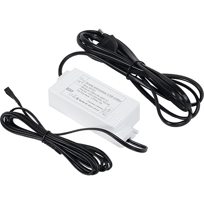 Блок питания Ultra 60W/12V с вилкой и миниконнектором (по 2 м), AKS - фото 1