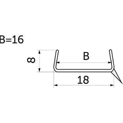 Профиль цоколя уплотнительный ПВХ 16мм (3,0м=1шт), бесцветный, Е, РП - фото 2