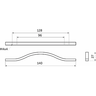 Ручка меб. скоба мет. WAVE 96 черный AKS - фото 2