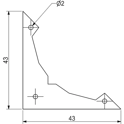 Уголок LOFT декоративный LAGUNA черный малый 45 мм - фото 2