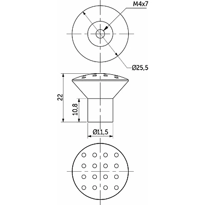 Ручка меб. кнопка мет. GG10 хром AKS тип 2 - фото 2