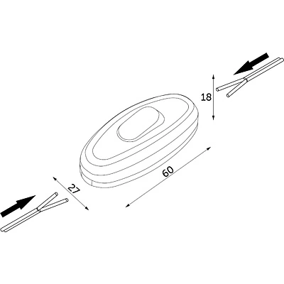Выключатель механический на шнур, 6A, 250W, AKS - фото 2