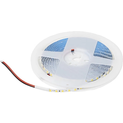 Лента светодиодная - 9,6W/m, 24V, 5мм, 2835, 120 д/м, IP20, холодный белый (6000K), узкая - 5м, AKS - фото 1