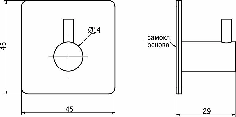 Вешалка меб. однорожковая мет. PLAY черный AKS - фото 2