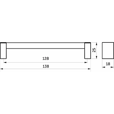 Ручка меб. скоба пластик. PS18/C18 128 черный матовый AKS - фото 2