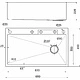 Мойка н/сталь, прямоугольная одночашевая, со смесителем, 680*450мм, графит, врезн на/вровень столешнице, AKS (3,2мм) - фото 7