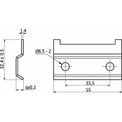 Шина для навесов L=55мм (1,4мм), РП - фото 2