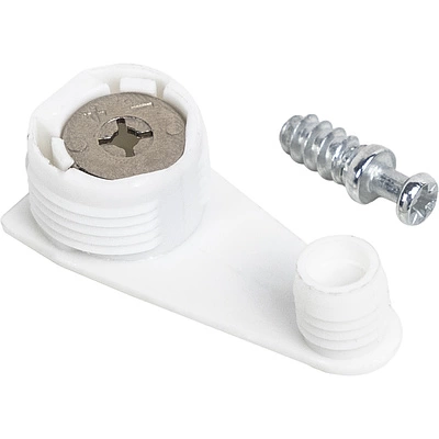 Эксцентриковая стяжка быстрого монтажа с аутригером 20 мм и 10 мм белая + шток 6*11мм (уп/0,1тыс.шт) AKS - фото 3