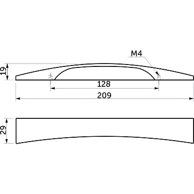 Ручка меб. скоба мет. AVANTI 128 брашированный никель, AKS - фото 2