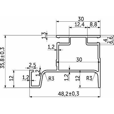 Профиль алюм. GOLA вертикальный боковой, 4.7 м, белый матовый 3, AKS - фото 2
