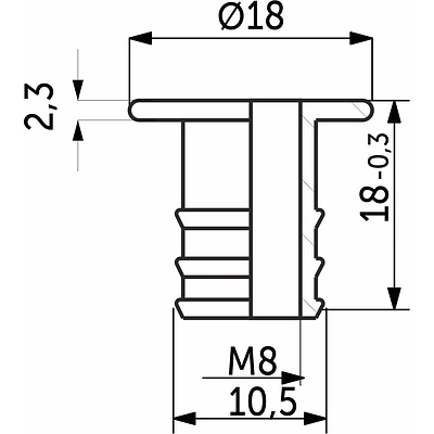 Муфта регулятора М8 вбиваемая (уп/10шт) AKS - фото 2