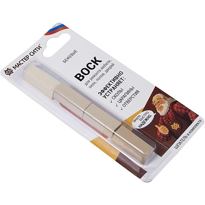 Воск мебельный бежевый мягкий (набор 4 шт) Мастер Сити (со шпателем) - фото 2