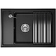 Мойка кварц, прямоугольная одночашевая, KS-7305, 730*510мм, черный металлик, на столешницу, Granula - фото 1