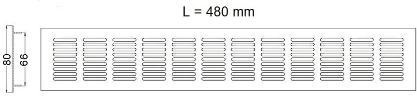Решетка вентиляционная 480х80мм темно-коричневая алюминий AKS - фото 2