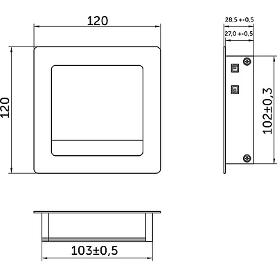 Пропуск кабельный металл 120х120мм брашированная латунь AKS - фото 2