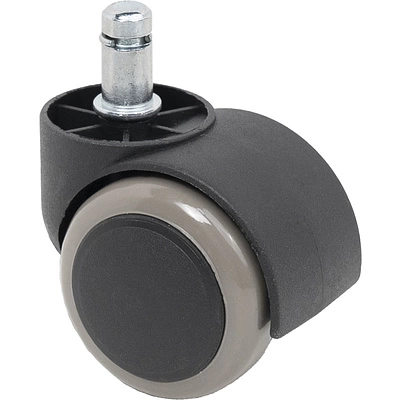 Колесо меб. пласт. FURNI d50 со штоком, черный/серый AKS - фото 1