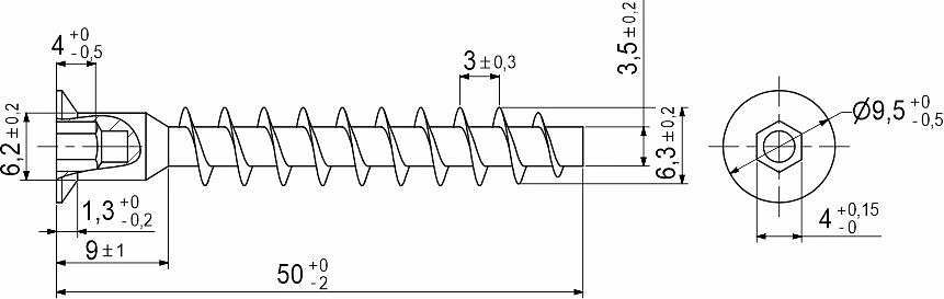 Шуруп-конфирмат 6,3*50 (уп./3 тыс.шт.) AKS PLUS - фото 2
