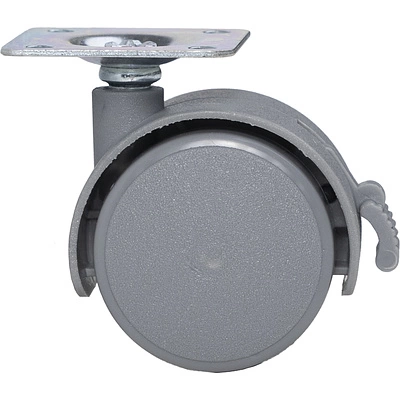 Колесо меб. пласт. d40 с площадкой с торм., серый AKS - фото 3