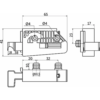 Навес кухонный регулируемый ABS правый на втулках РФ - фото 2