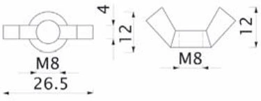 Гайка барашковая M8 AKS (упак. = 100 шт.) - фото 2
