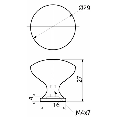 Ручка меб. кнопка мет. TERNI матовая античная латунь AKS - фото 2