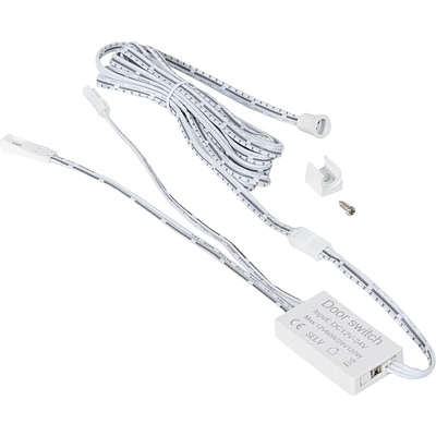 Выключатель бесконтактный на преграду, накладной/врезной, 12/24V, 60W/120W, D8мм, белый, с коннекторами, AKS - фото 1