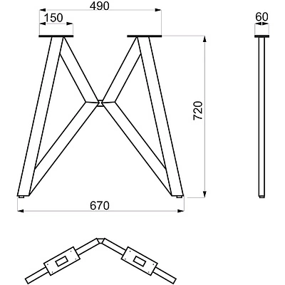 Подстолье HAROLD h720, черный AKS (1 компл. = 2 шт.) - фото 3