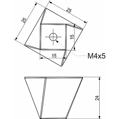 Ручка меб. кнопка мет. TECHNO инокс, AKS - фото 2