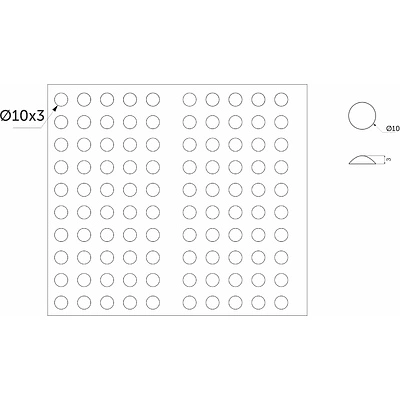 Отбойник силиконовый d10 h=3 AKS (лист = 50 шт.) - фото 2