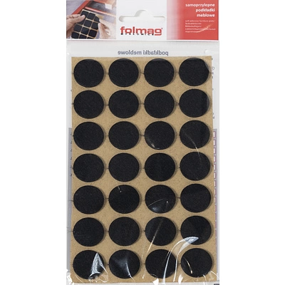 Подкладка самоприлипающая фетровая d20мм (1лист=28шт) черная Folmag - фото 1