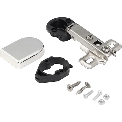 Петля д/стекла накладная с пружиной h0 slide-on AKS (овальная заглушка хром) - фото 3