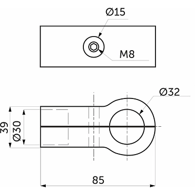 Соединитель 2-х труб d32мм (660) простой, хром AKS - фото 2