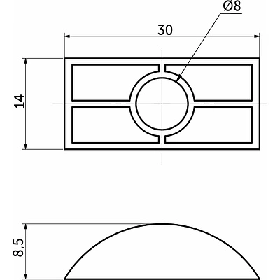 Шайба для стяжки Луна 30*14.5*8 (уп/0,5тыс.шт) AKS - фото 2