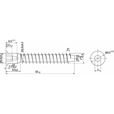 Шуруп-конфирмат 7,0*50 (уп/2,5тыс.шт) AKS PLUS - фото 2