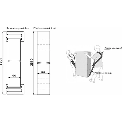 Комплект ремней для переноса мебели AKS - фото 3