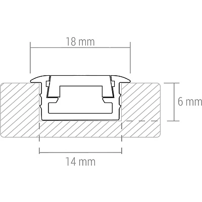 Профиль алюминиевый врезной Inline mini (Inside LED mini) 2м, HLT - фото 2