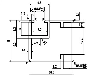Профиль алюминиевый для рамочных фасадов Z-1 серебро (L-3500) AMIX - фото 2