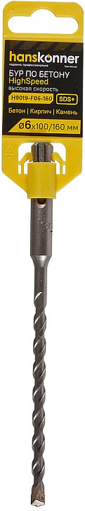 Бур SDS-Plus 6*160 мм High Speed Hanskonner - фото 3