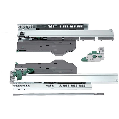 Направляющая скрытого монтажа L-500 push to open + доводчик ДСП до18mm с замками AKS SMART полное выдвижение - фото 1