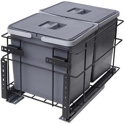 Мусорные контейнеры выдвижные 400 (2*15LT), графит WIEXPOL - фото 1