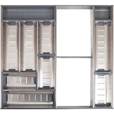 Вкладыш 60/550 шуфлядный металлический Organizer нержавеющая сталь (523*564*65) AKS - фото 1