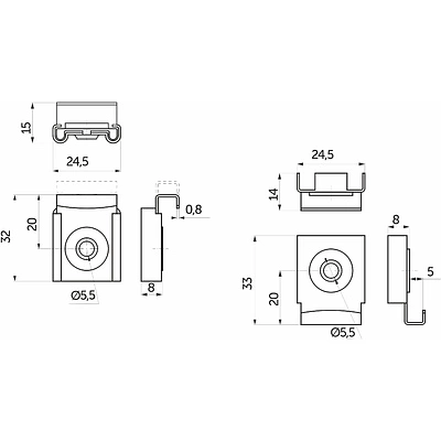 Крепление зеркала мет. (1 компл. = 2 фиксатора + 2 крепления) AKS - фото 2