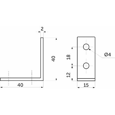 Уголок металлический FSC-04 40х40х15 (2,0), белый цинк (уп/100шт) AKS - фото 2