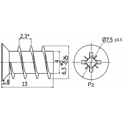 Шуруп EURO ES 6,3*13 (уп/10шт) AKS - фото 2