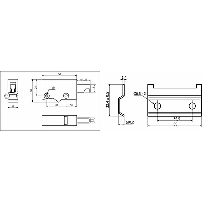 Навес кухонный регулируемый (простой) + шина L-58 белый (уп/2навеса+2шины) AKS - фото 2