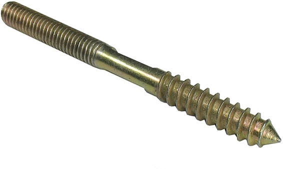 Шпилька двухсторонняя М8х100 с резьбой по дереву и метрической резьбой AKS - фото 1