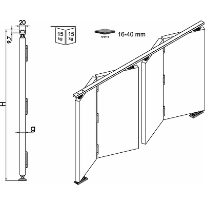 Комплект BIFOLD для 2 складных дверей LAGUNA (15кг) - фото 4